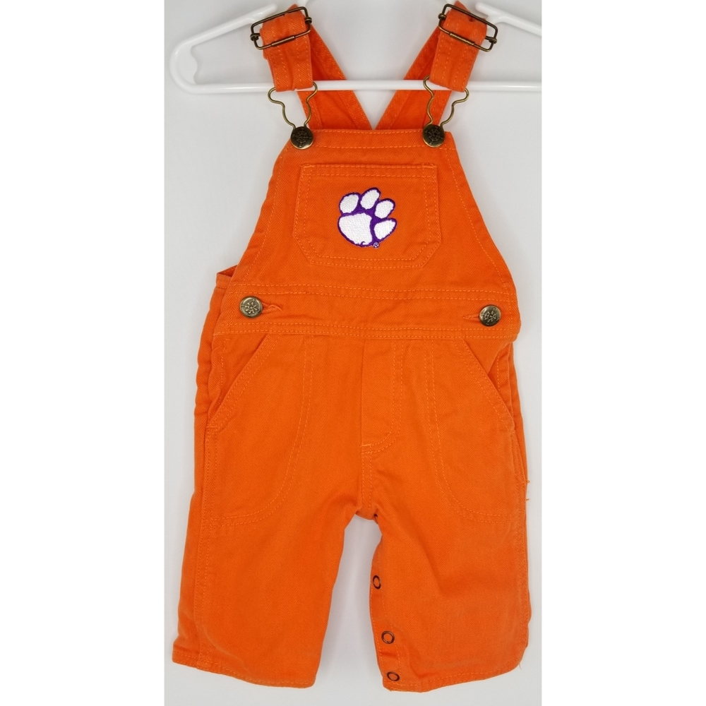 Baby Clemson Tigers Orange Overalls Size 3-6 Month